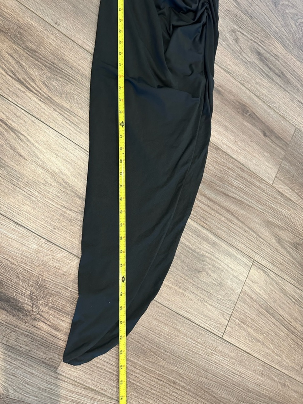 NWT! Hello Molly Taking All Night Black One-Shoulder Maxi Dress with High Slit - Picture 11 of 12